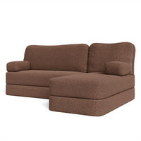 ECKSOFA SABI modulares Boneless Sofa mit Schlaffunktion Braun Boucle-Stoff - Braun, Textil (200/120cm) - MASSENO
