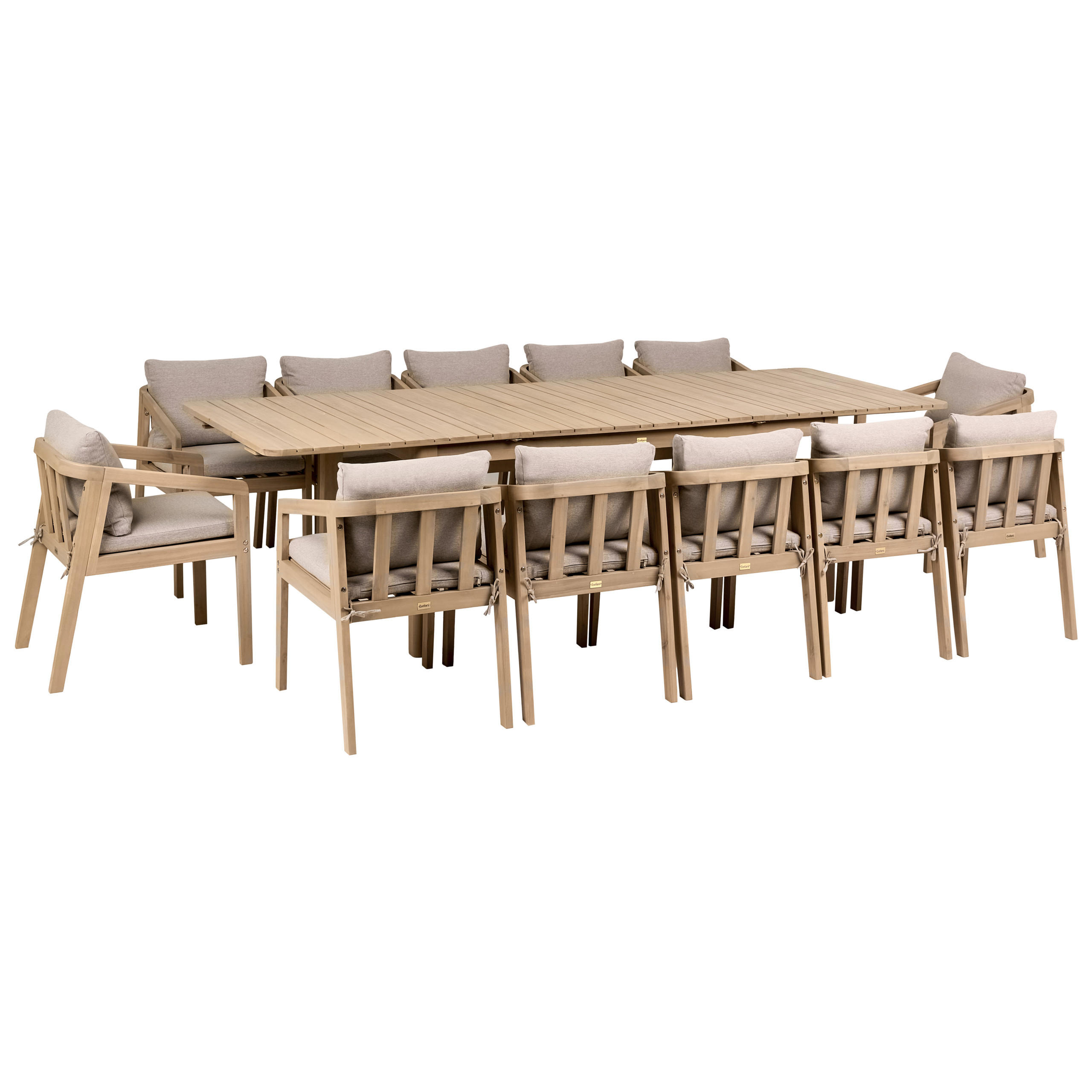 Beliani Gartenmöbel-Set Hellbraun, Braun, Beige