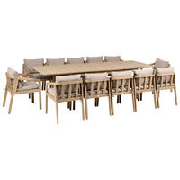 GARTENMÖBEL-SET 12-Sitzer zertifiziertes Akazienholz Hellbraun Toscanella - Hellbraun/Beige, Holz - Beliani