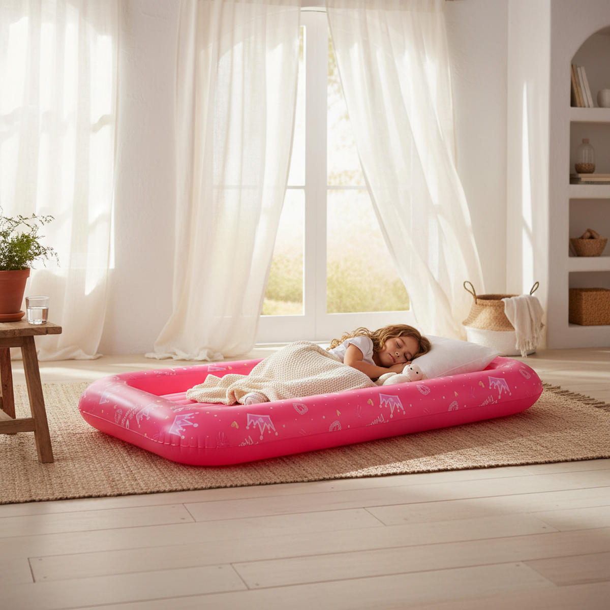 LUFTBETT Kinderluftmatratze aufblasbar DreamAir 152 x 89 x 17,5 cm rosa - Rosa, Kunststoff (89/152cm) - Avenli