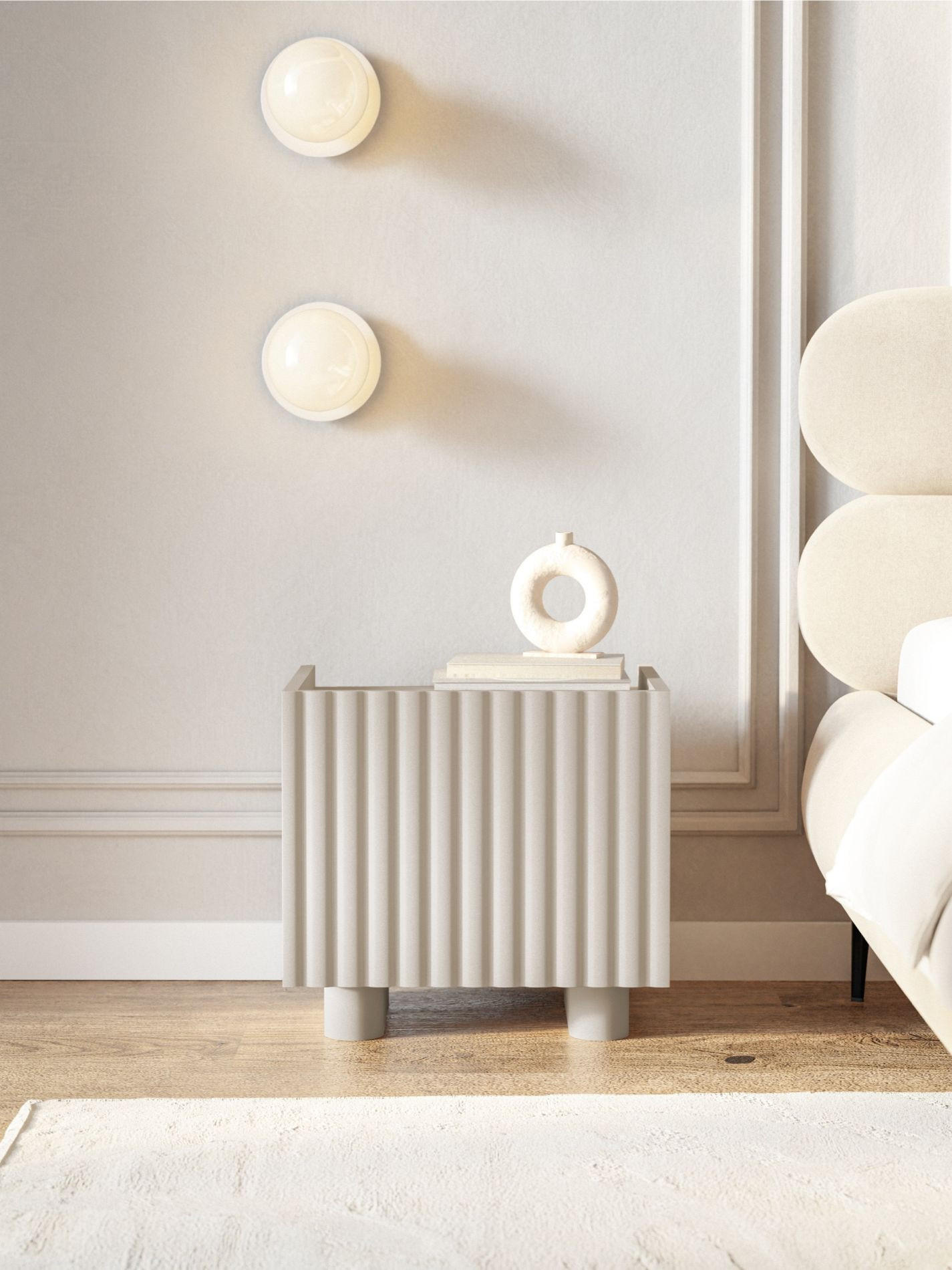 NACHTTISCH Fiorra Greige 48 cm - Kaschmir, Holzwerkstoff (48/49/37cm) - Selsey