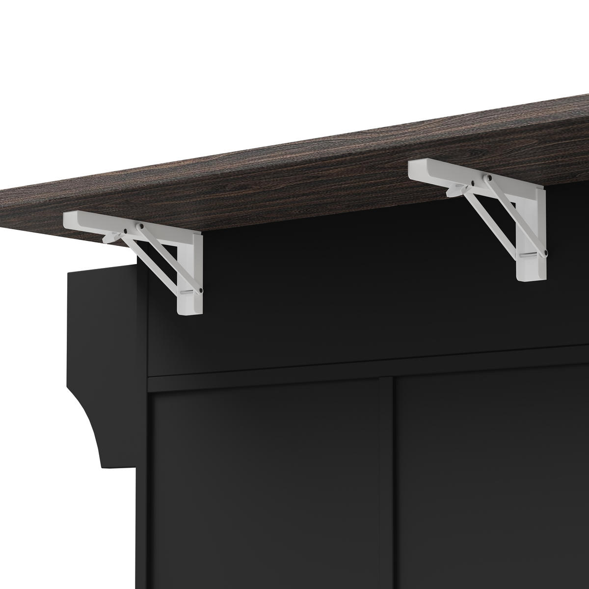 KÜCHENINSEL in Schwarz Servierwagen mit klappbarer Arbeitsplatte und Schubladen für Küche, B120/T45(70)/H91 cm - Schwarz, Holzwerkstoff (120/91/70cm) - STILVORA