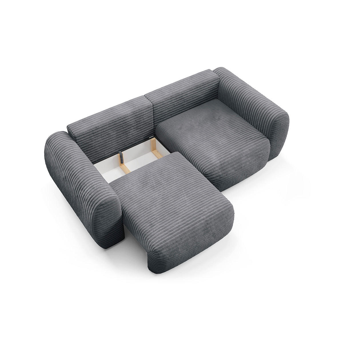 SOFA Camilla 3 Sitzplätze Dunkelgrau - Grau, Holz (266/95/121cm) - Petits-meubles