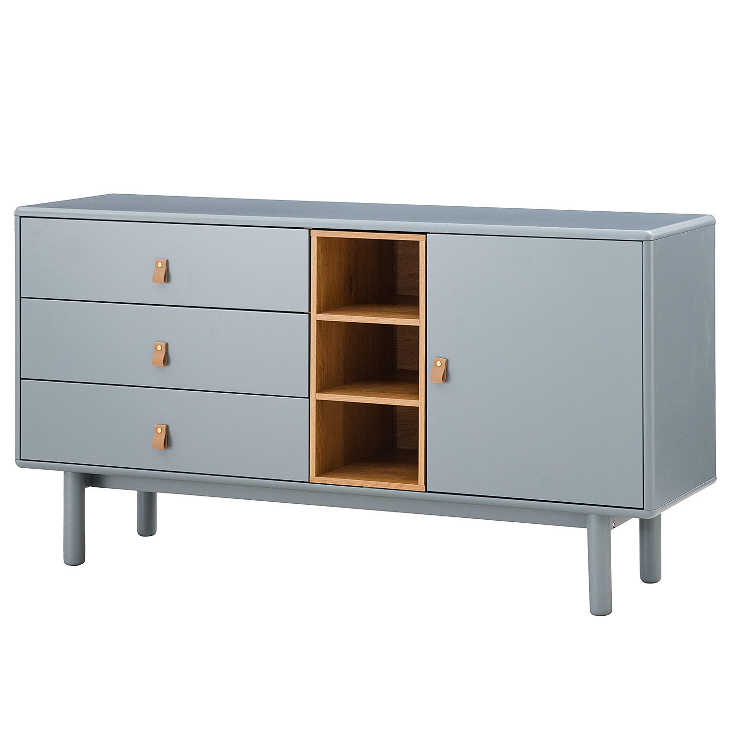 SIDEBOARD - 140 cm - Blaugrau/Braun, Holz/Holzwerkstoff (140/75/40cm) - home24