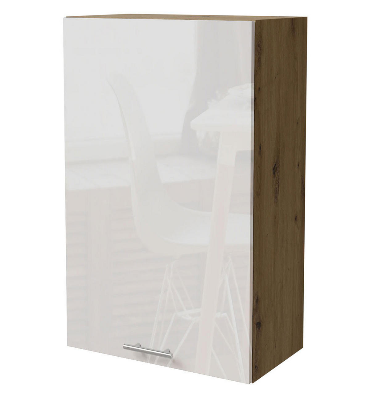 KÜCHENHÄNGESCHRANK Essen W4/60/1 Weiß Hochglanz / Eiche Artisan Matt 60 / 32,5 / 96cm - Weiß Hochglanz/Eiche Artisan, Holz/Holzwerkstoff (60/96/32.5cm) - Feldmann-Wohnen