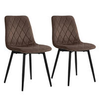 STOL Brun 2-pack sammet - Brun, Trä/Textil (43/86/53.5cm) - Relaxdays