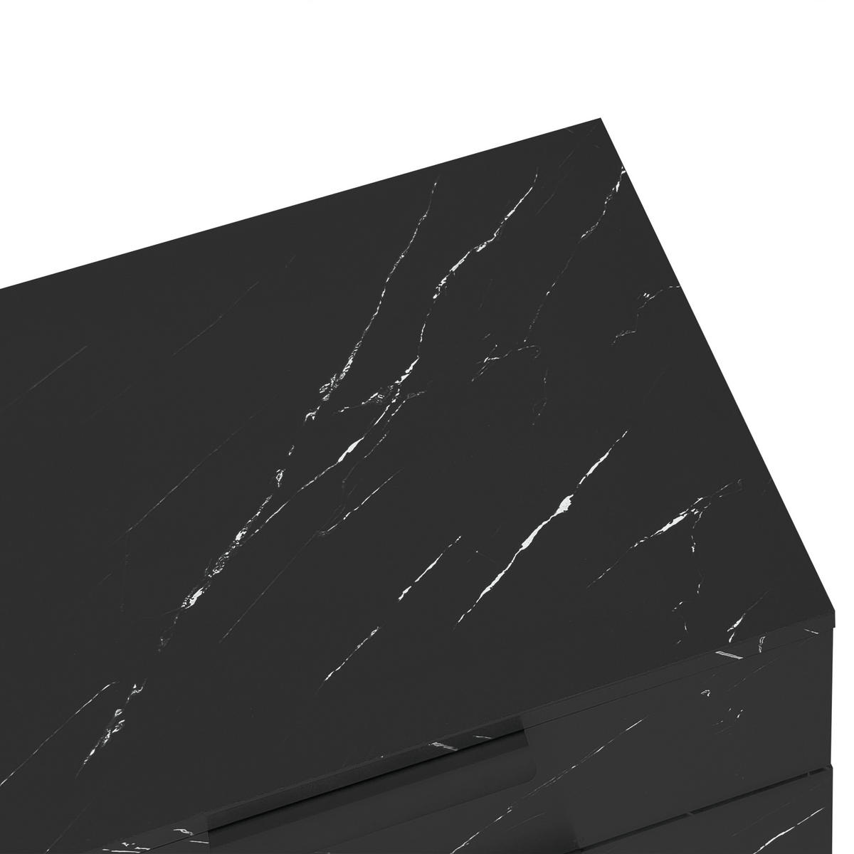 TV-MÖBEL Schwarz und Holzfarbe 200/38/50 cm - Schwarz, Holzwerkstoff (200/50/38cm) - PANGIVO