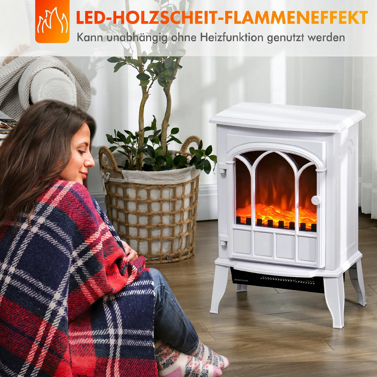 ELEKTROKAMIN Eisen Kunststoff Weiß - Weiß, Metall (23/56.5/39cm) - HOMCOM