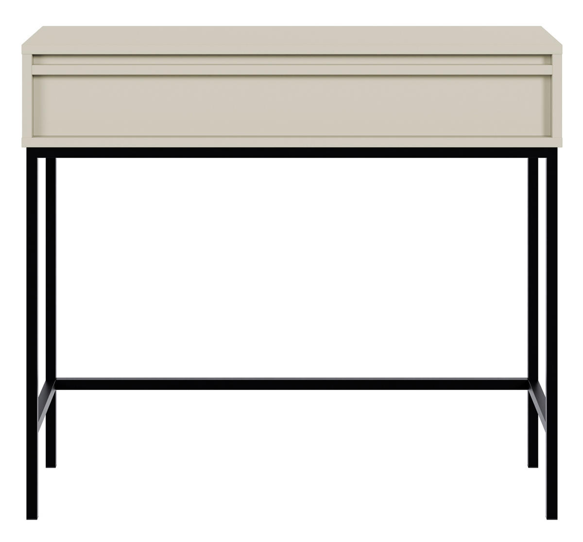KONSOLENTISCH Evo Graubeige mit Metallgestell 90 cm - Greige/Schwarz, Holzwerkstoff/Metall (34/90/79cm) - Selsey