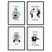 POSTER Set mit 4 Blättern in Packung 2 originalen Tarotkarten A3 Schwarzer Rahmen - Schwarz, Papier (29.7/3cm) - Nacnic