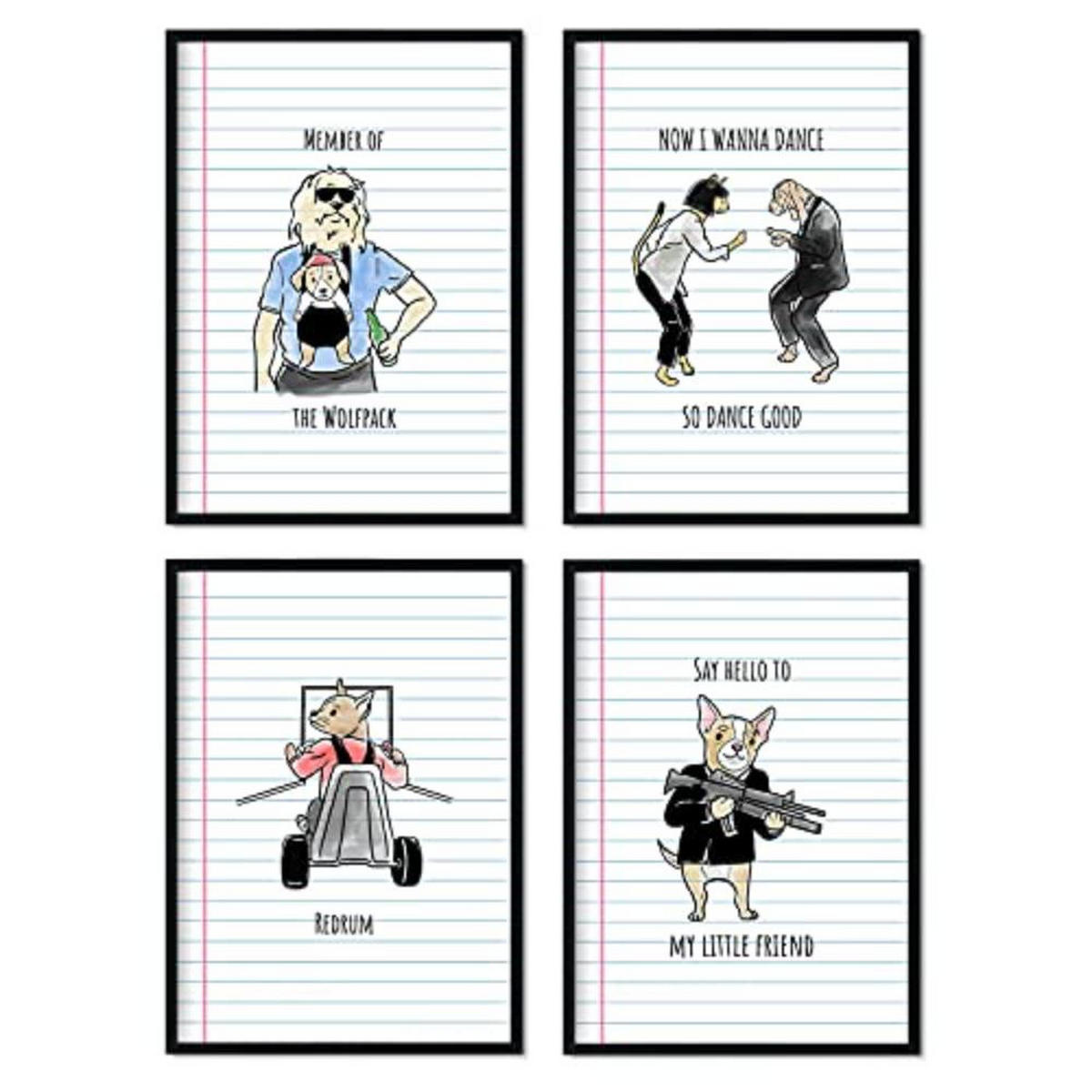 POSTER Set mit 4 Blättern in Packung 2 originalen Tarotkarten A3 Schwarzer Rahmen - Schwarz, Papier (29.7/3cm) - Nacnic