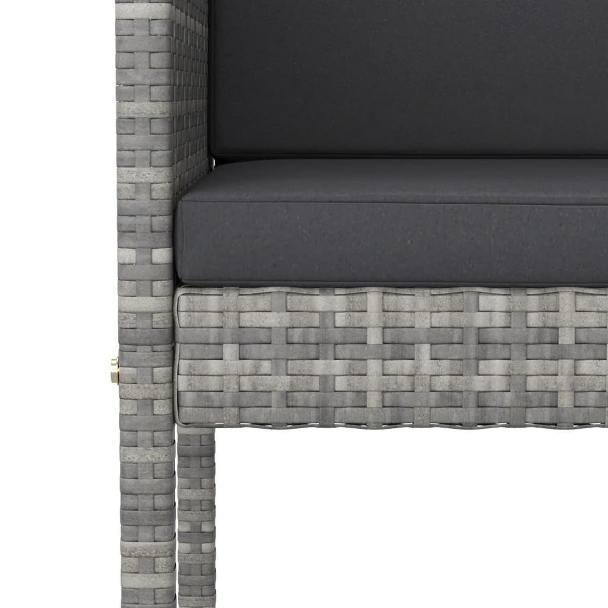 BARHOCKER 2er set Mit Kissen Grau Poly Rattan - Grau, Kunststoff (50/100/48cm) - vidaXL