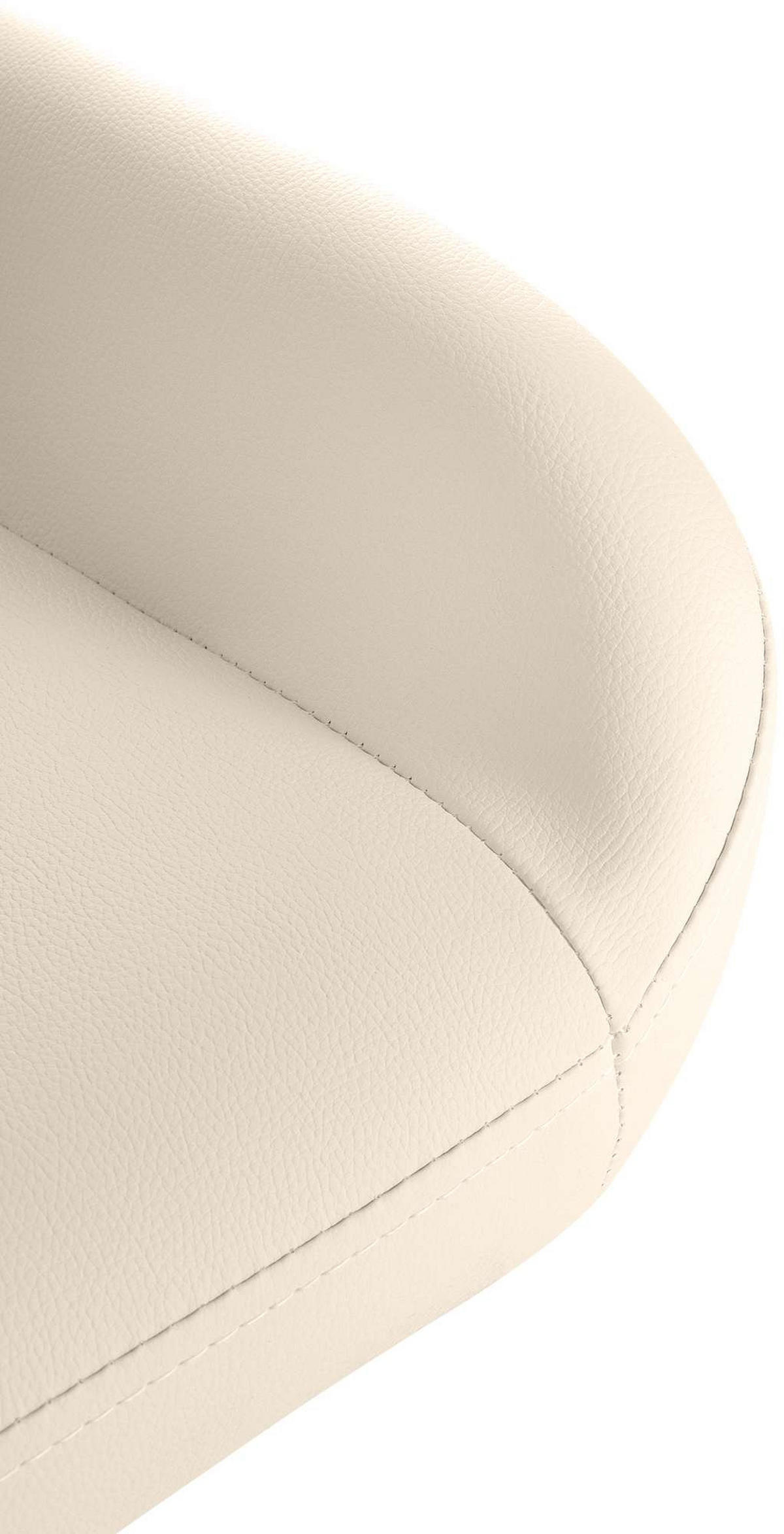 BARHOCKER 2er Set Lederlook creme - Goldfarben/Creme, Textil/Metall (51/89/52cm) - CLP