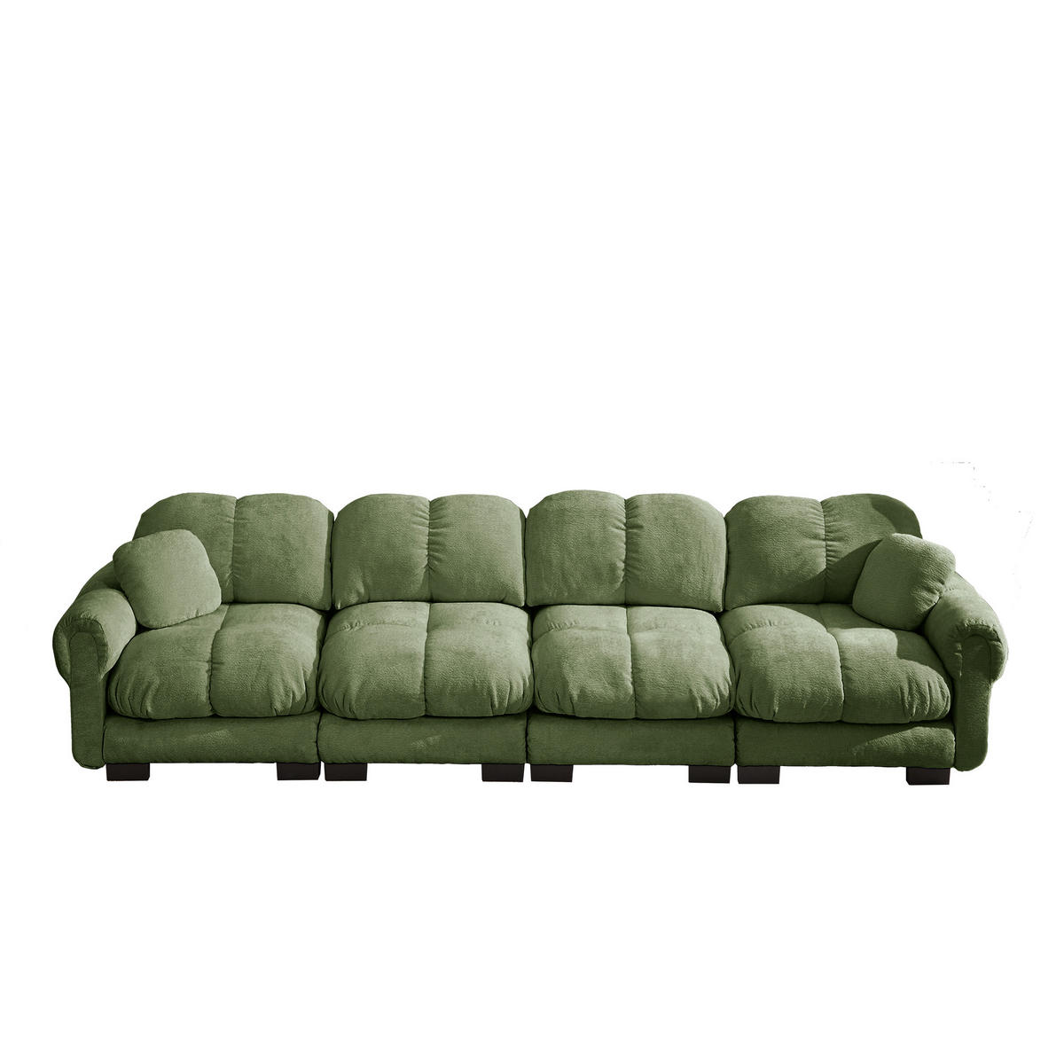 4-SITZER-SOFA DE-34384 Steppdesign Grün - Grün, Textil (86/90/330cm) - ComfortXL