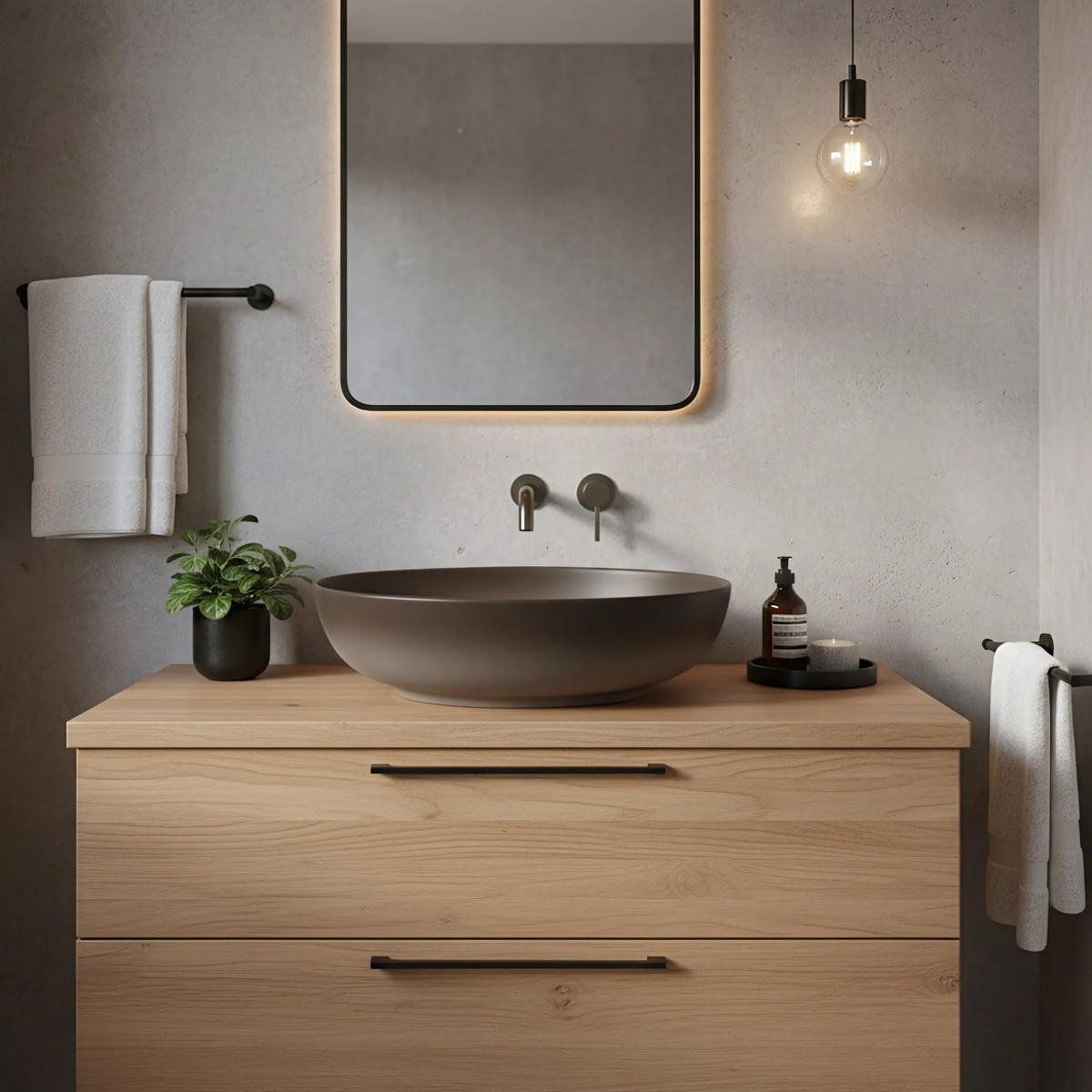AUFSATZWASCHBECKEN Rea Carola Ombre - Beige, Keramik (39/14/51.5cm) - REA