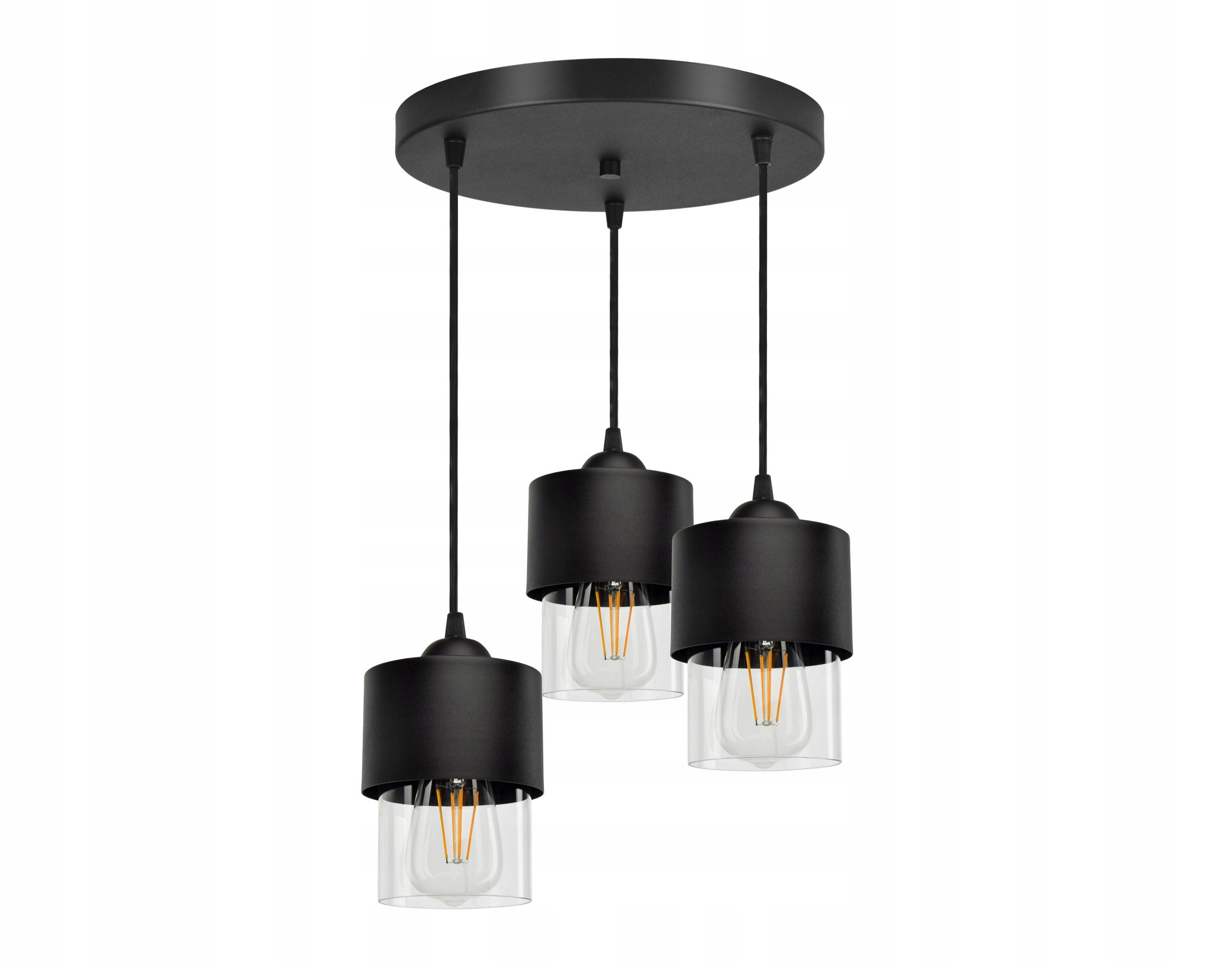 PENDELLEUCHTE Hege - Transparent/Schwarz, Glas/Metall (35/35/70cm) - kiki design