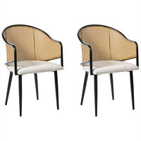 ESSZIMMERSTUHL 2er Set Metall Schwarz Weimar - Creme/Schwarz, Metall (51/83/55cm) - Beliani