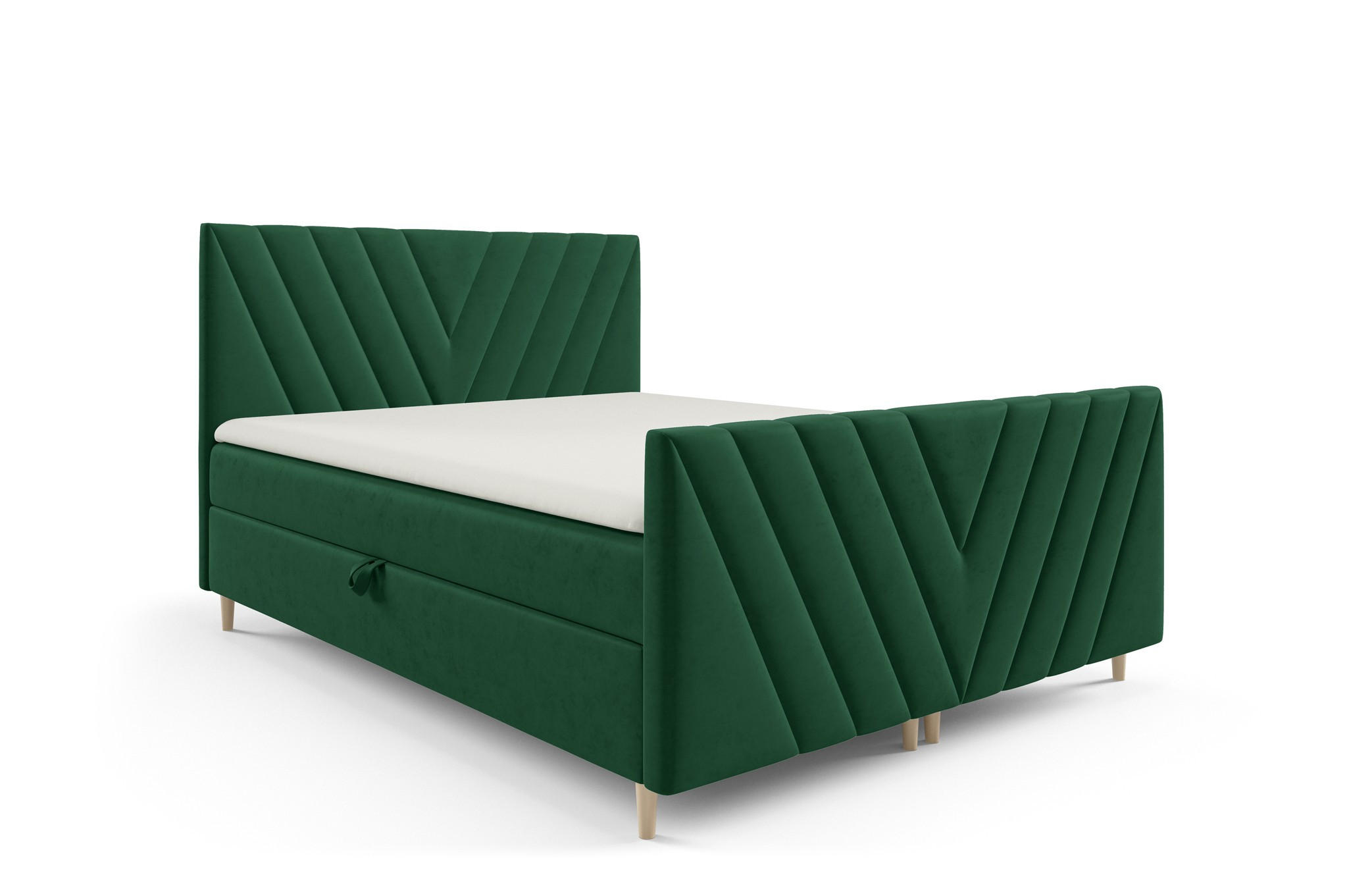 BOXBETT Carlito In überlänge - Grün, Holzwerkstoff/Textil (160/220cm) - Fun Möbel