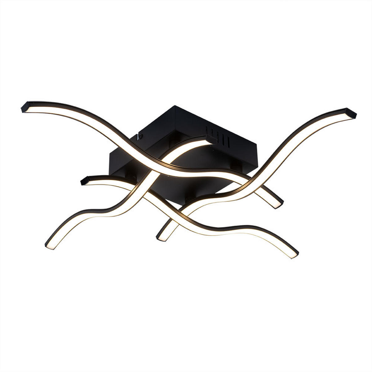 LED DECKENLEUCHTE Wellen Design Schwarz - Schwarz, Metall (55/55/9cm)