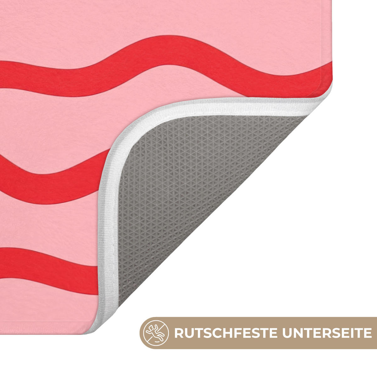 KÚPEĽŇOVÁ PREDLOŽKA Hravé - vzor - červená 120x60 cm - ružová, textil/plast (120/60cm) - OnlyWow