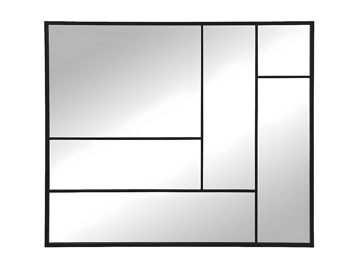 SPIEGEL - Industrial-Stil - Metall - 150 x 130 cm - Schwarz - MALDONIA - Schwarz, Metall (130/150/3cm) - Vente-Unique