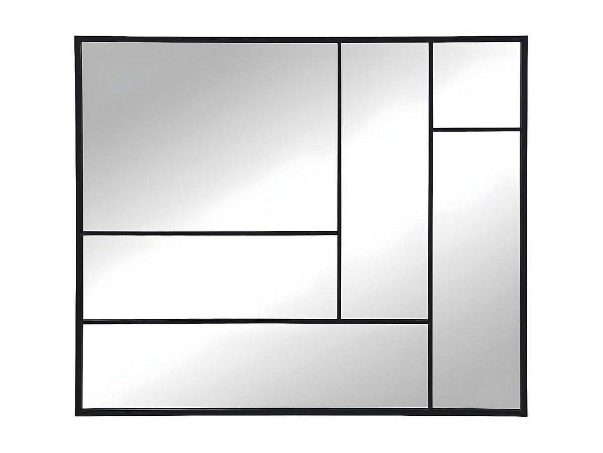 SPIEGEL - Industrial-Stil - Metall - 150 x 130 cm - Schwarz - MALDONIA - Schwarz, Metall (130/150/3cm) - Vente-Unique