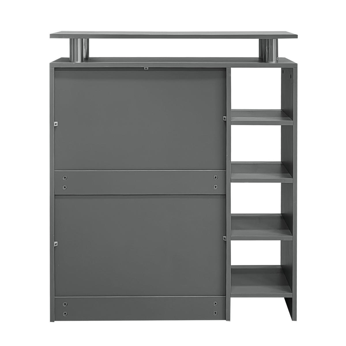 GARDEROBENSET 80/25/96,5 cm grau/weiß aus Spanplatte mit Spiegel und Schuhschrank - Weiß, Holzwerkstoff (80/96/25cm) - OKWISH