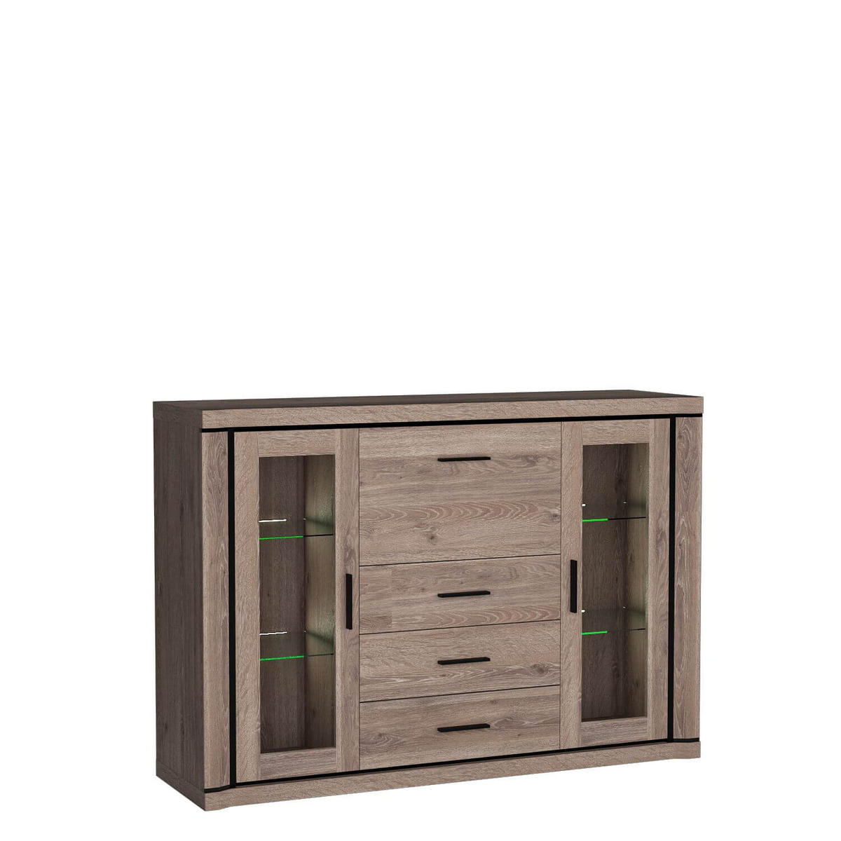 HIGHBOARD Dallas D-7 Trüffeleiche - Trüffeleichefarben, Holzwerkstoff (157/111/45cm)