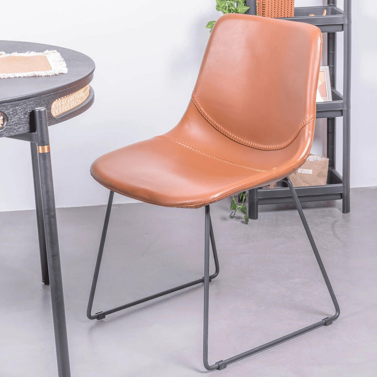 STUHL Kunstleder Orange - Orange, Textil (49/82/52cm) - Nest Dream