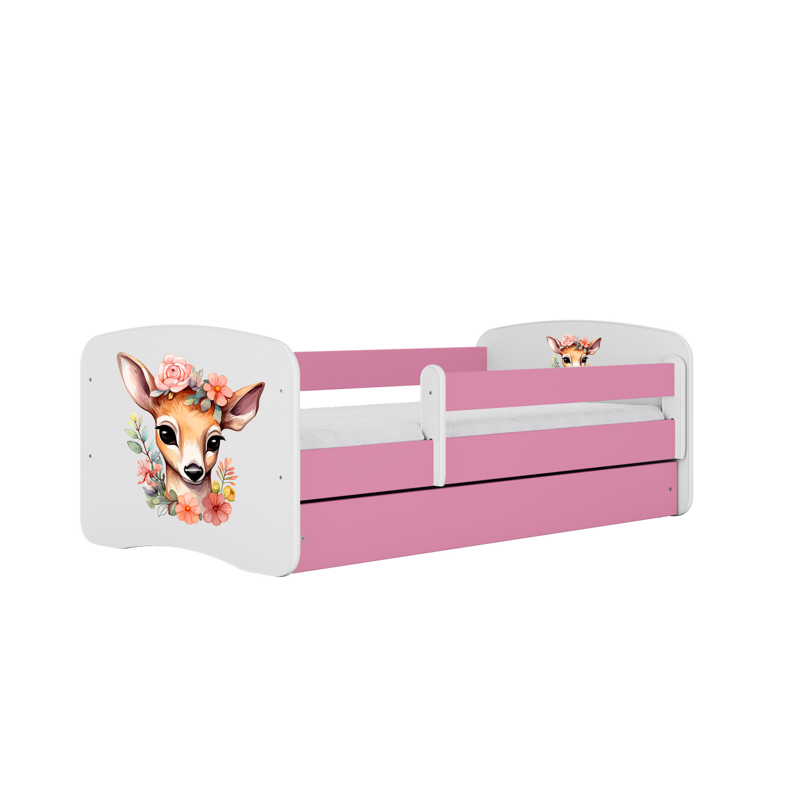KINDERBETT Bambi mit Schublade 160/80 90/61/164 - Rosa, Holzwerkstoff (80/160cm) - RAUMHIRSCH FURNITURE