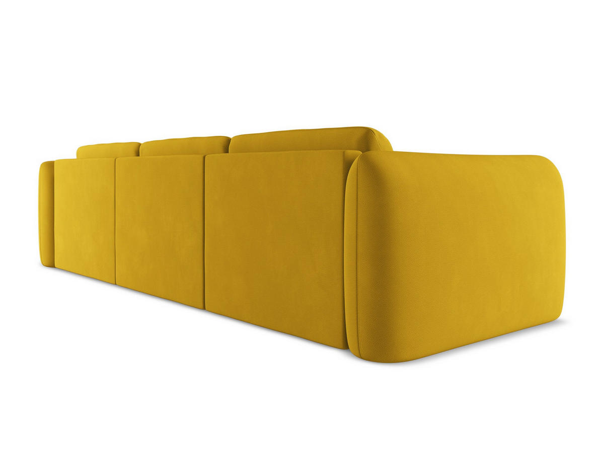 ECKSOFA Rechts Chenille Stoff Gelb - Currygelb/Gelb, Kunststoff/Textil (290/170cm) - Makamii