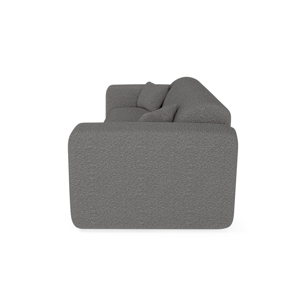 SCHLAFSOFA GERADE Bouclé-Stoff Graphitgrau 214cm - Graphitfarben/Grau, Textil (214/73/95cm) - Sia Home