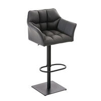 BARHOCKER Damaso 88x64x45 cm Grau - Grau, Leder (64/88/45cm) - furnicato