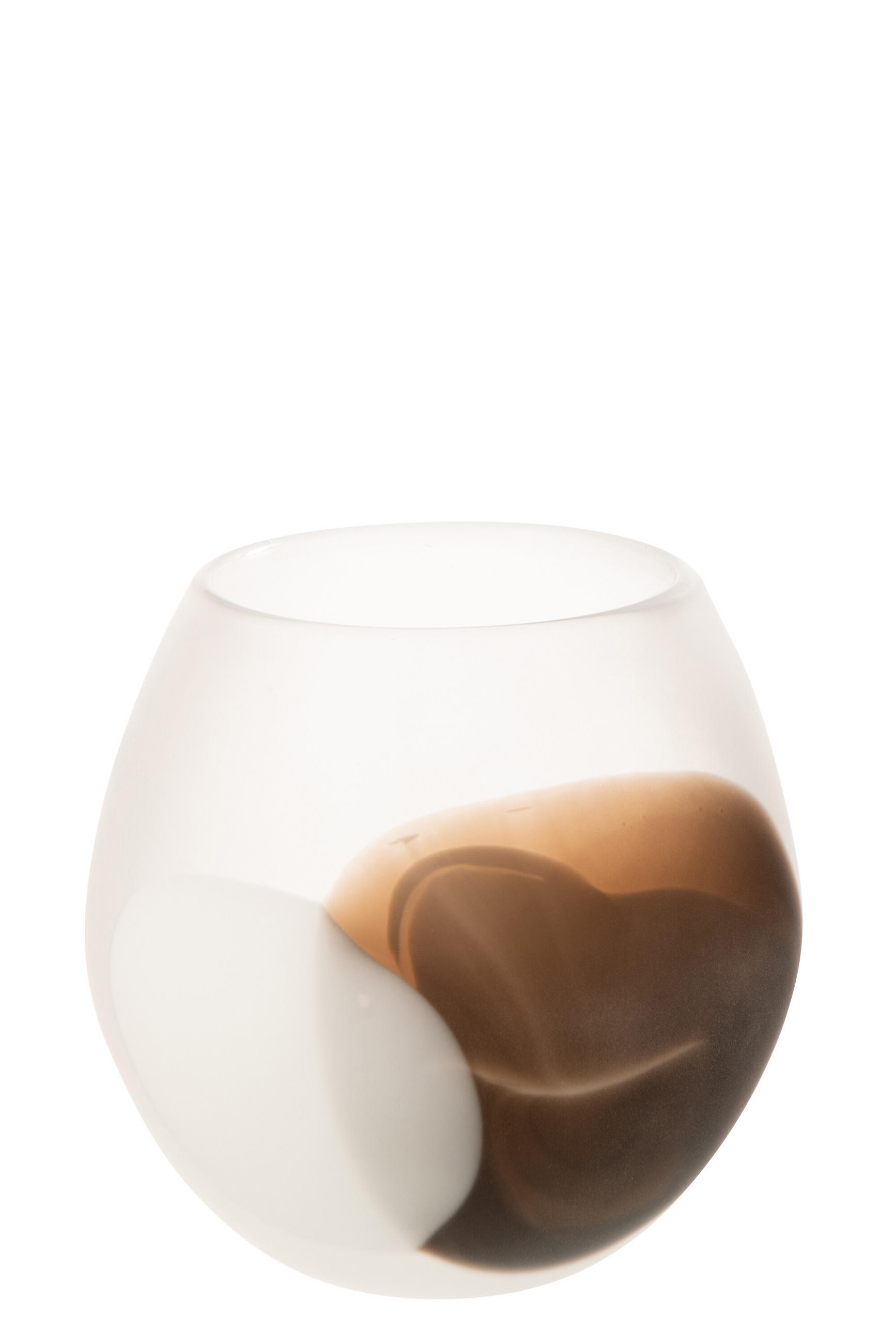 WINDLICHT BALL Weiß - Braun, Glas (21.5/22cm) - J-Line