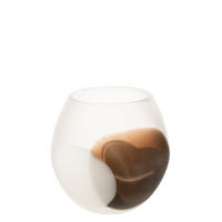 WINDLICHT BALL Weiß - Braun, Glas (21.5/22cm) - J-Line