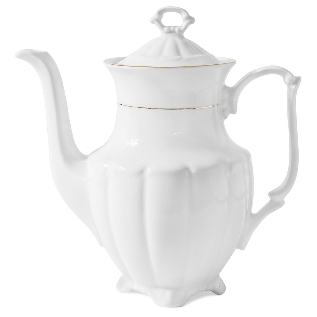 SALATSCHÜSSEL Chodziez MARIA TERESA 6-tlg Porzellan mit Goldrand, Weiß / Gold - Goldfarben/Weiß, Keramik (15cm) - KONSIMO®