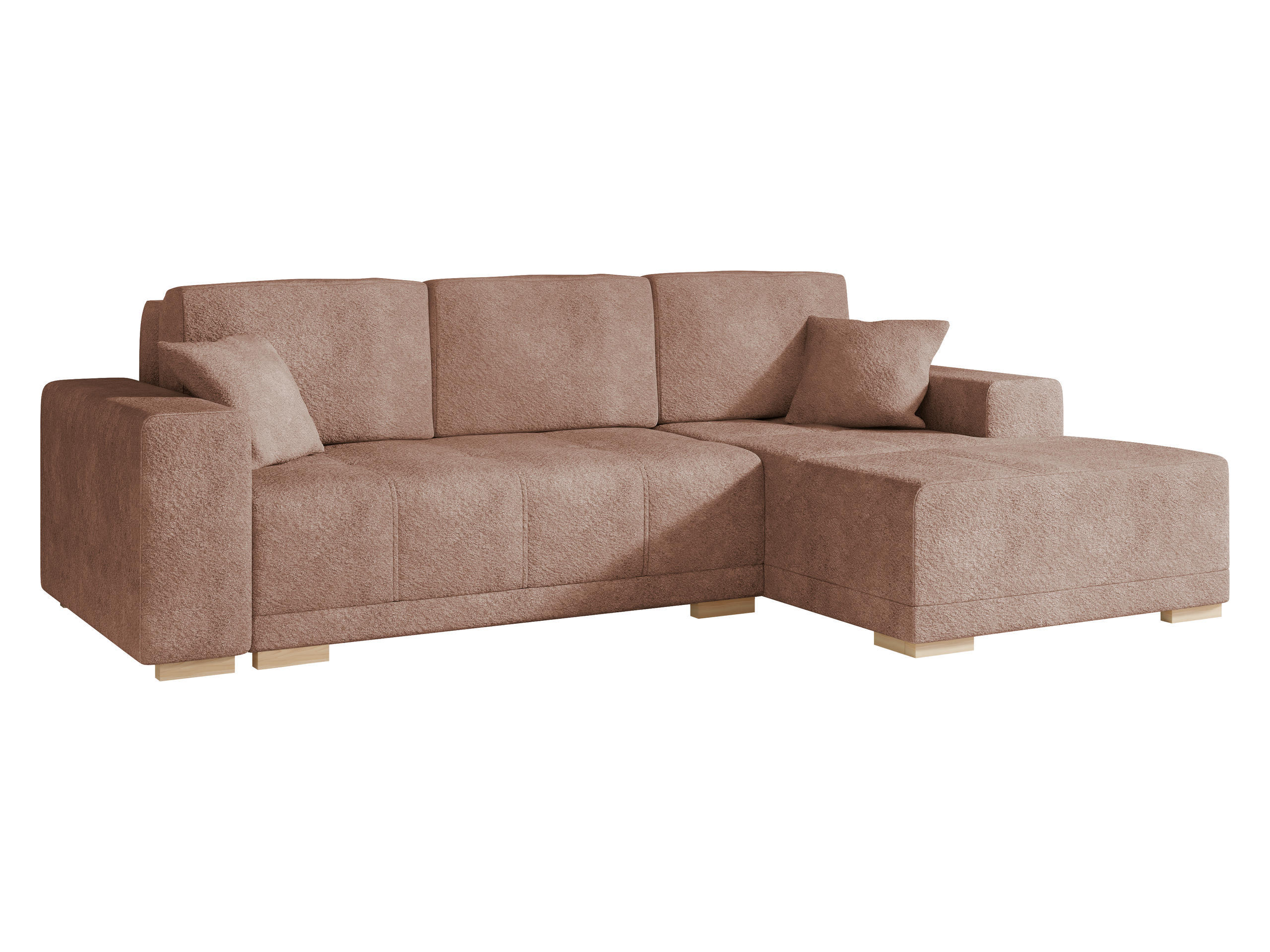 ECKSCHLAFSOFA Bello, Seite: Rechts - Naturfarben/Braun, Holz/Textil (140/240cm) - MIRJAN24