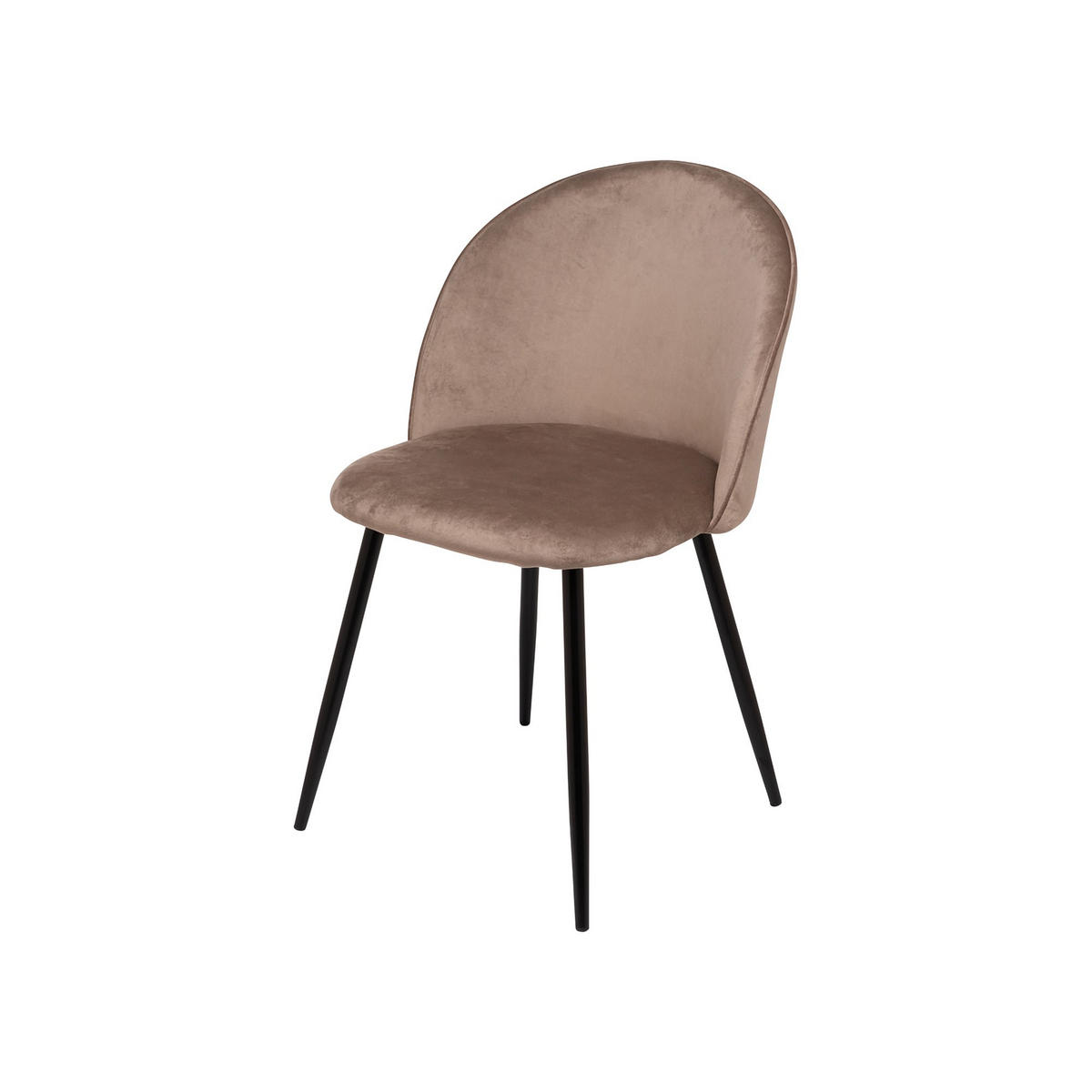 STUHL 4er Set in Metall Grau 53.5x50.5h81.5 - Schwarz, Metall (50.5/81.5/53.5cm) - DMORA