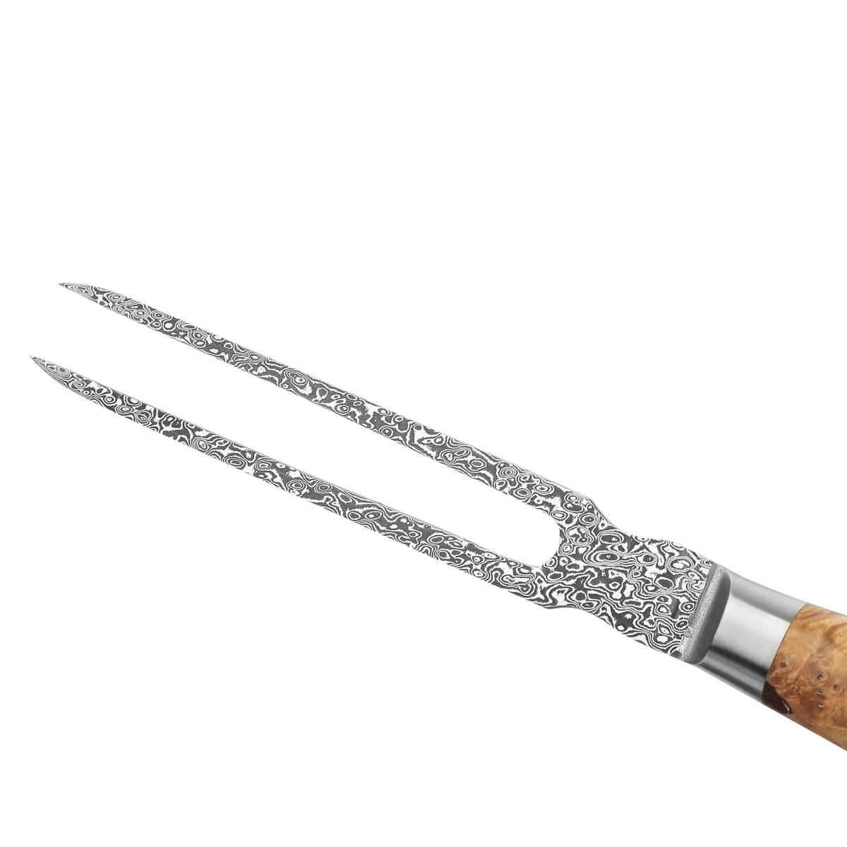 TRANCHIERGABEL 18 cm - Birkefarben, Holz/Metall (32cm) - Zayiko