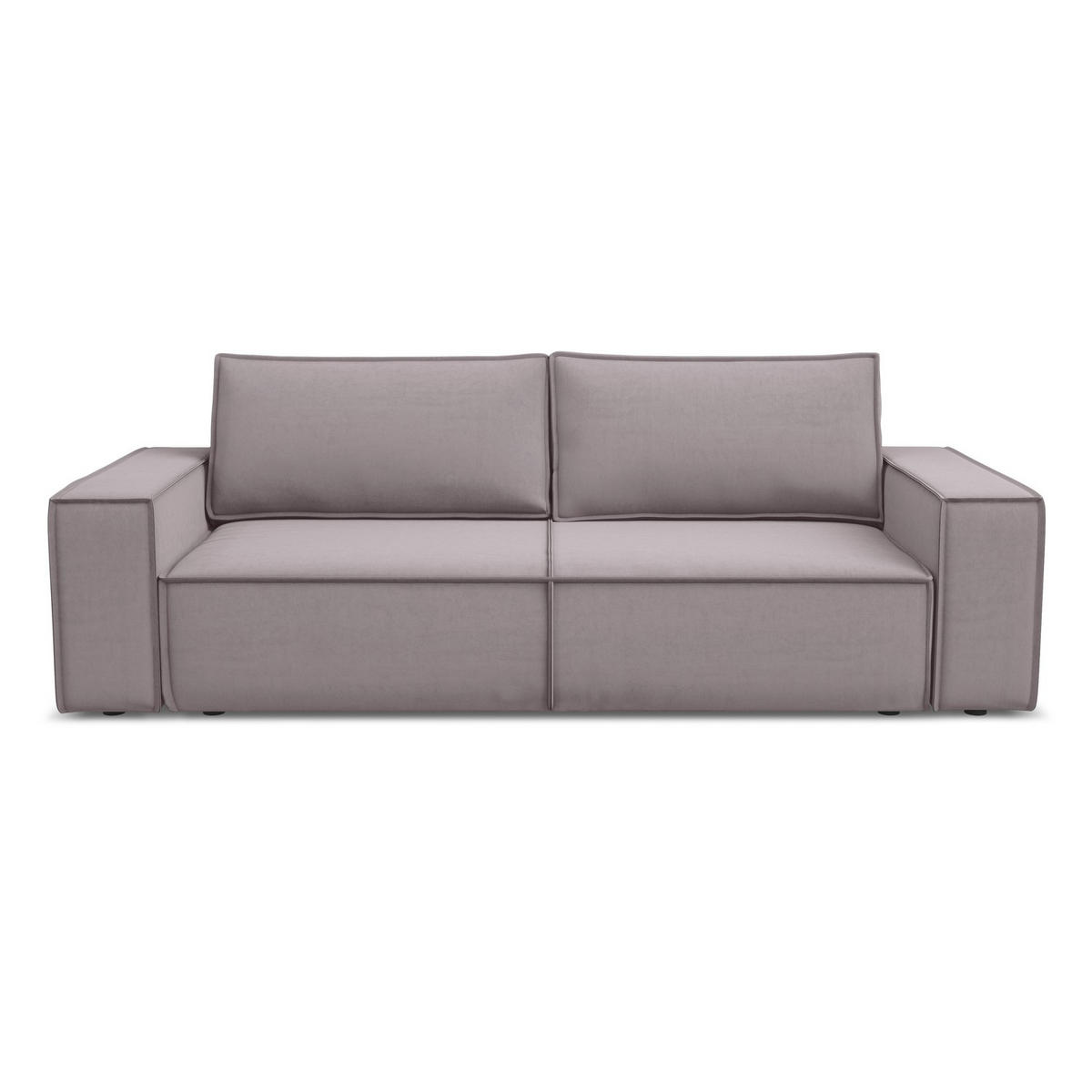 3-SITZER SOFA mit Schlaffunktion Samt Stoff Violett - Lila/Flieder, Kunststoff/Textil (255/85/105cm) - LaMiaSofa