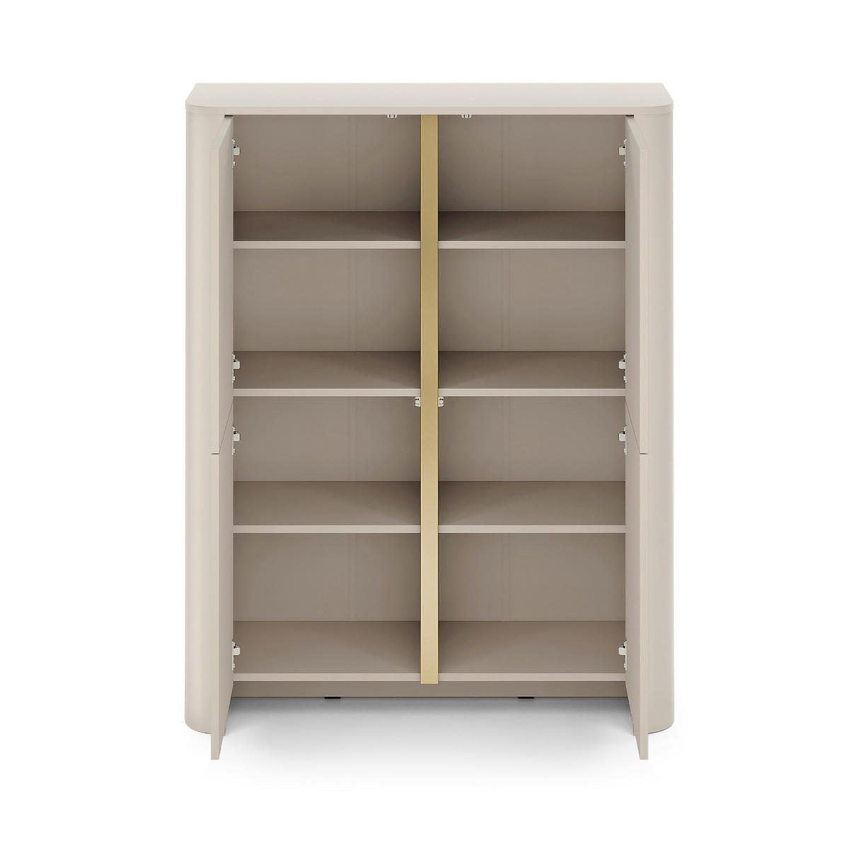 SIDEBOARD AMOS KOM1-4D Abgerundeter Korpus, Kaschmir - Kaschmir, Holzwerkstoff/Kunststoff (103/132/39cm) - Komodee