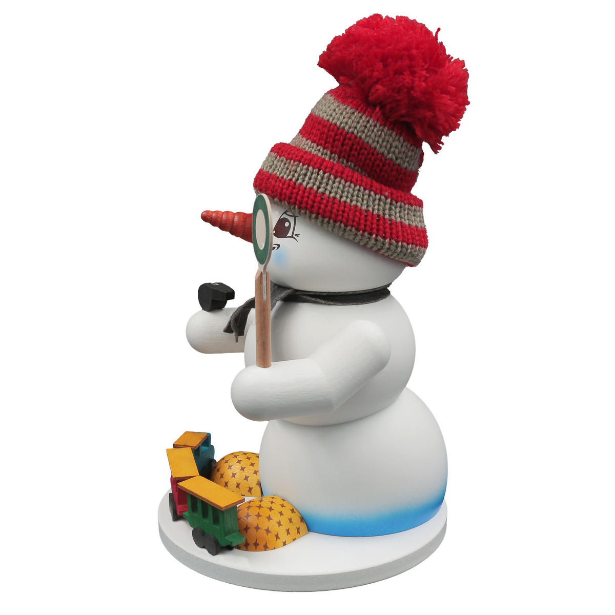 RAUCHFIGUR Schneemann Weiß Eisenbahner 19 cm - Multicolor, Holz (15/19/0.1cm)