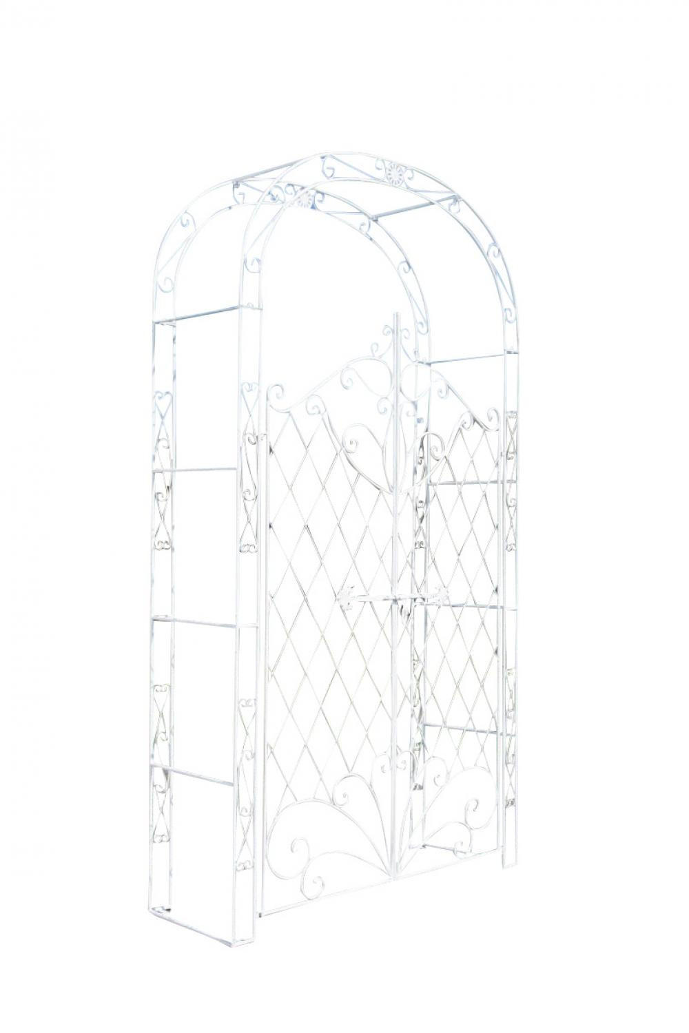ROSENBOGEN Metall Antik Weiß - Weiß, Metall (120/220/40cm) - CLP