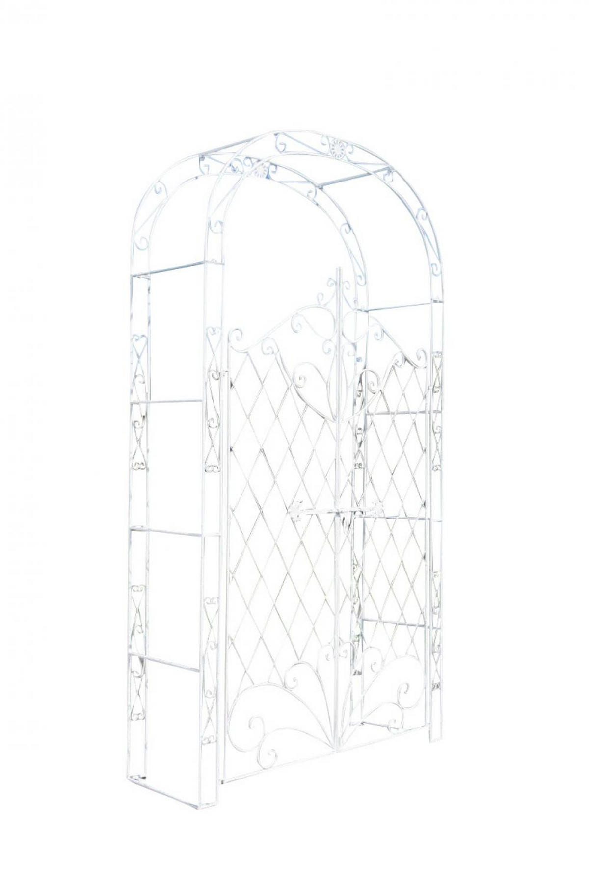 ROSENBOGEN Metall Antik Weiß - Weiß, Metall (120/220/40cm) - CLP