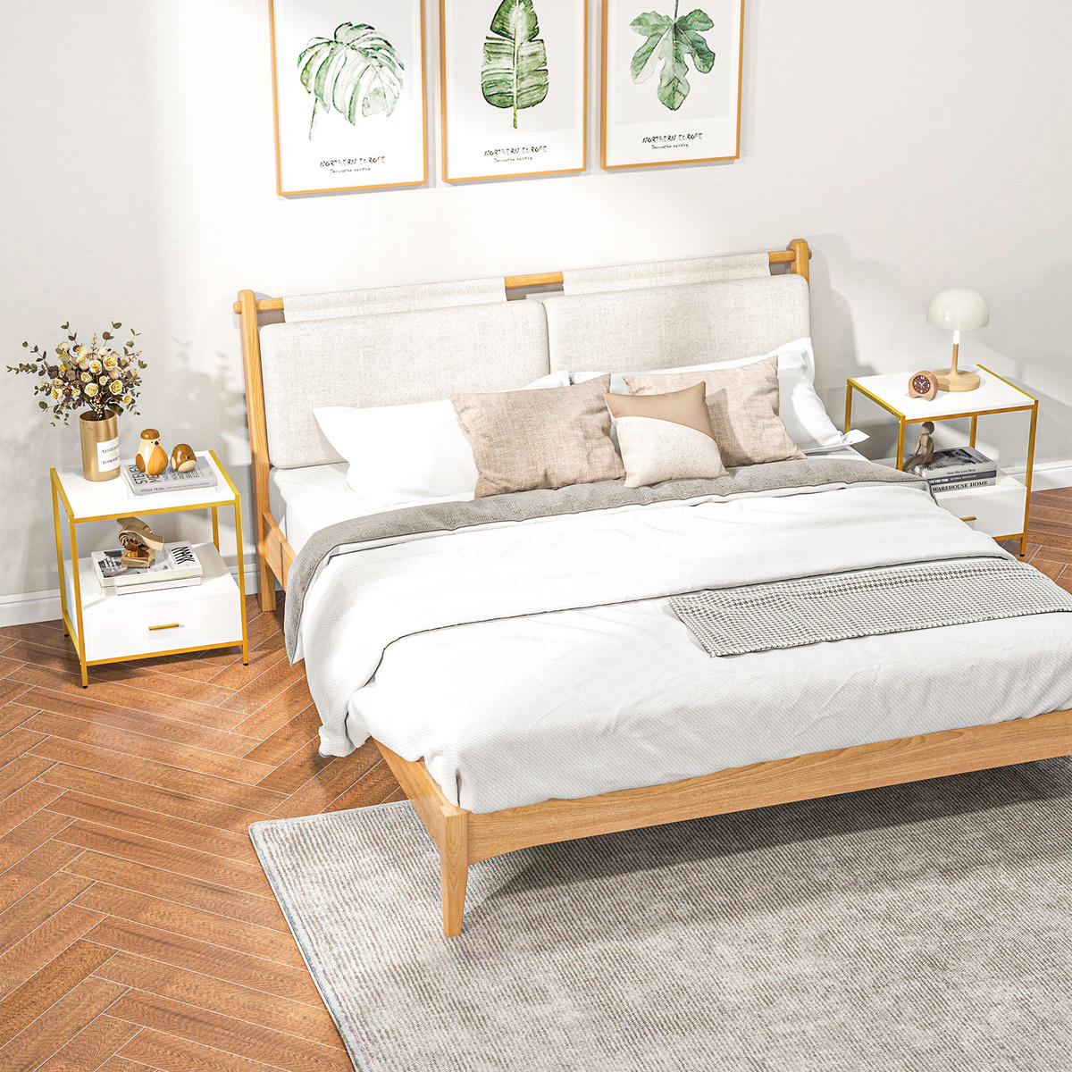 NACHTTISCH Weiß, Gold 1 Stück - Weiß, Kunststoff (40/55/50cm) - GiPP