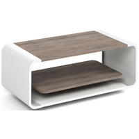 COUCHTISCH Sora in Cremona Cannolo Eiche mit abgerundetem weißem Metallgestell 100/50/41 cm - Greige/Schwarz, Holzwerkstoff (50/100/41cm) - WFL GROUP