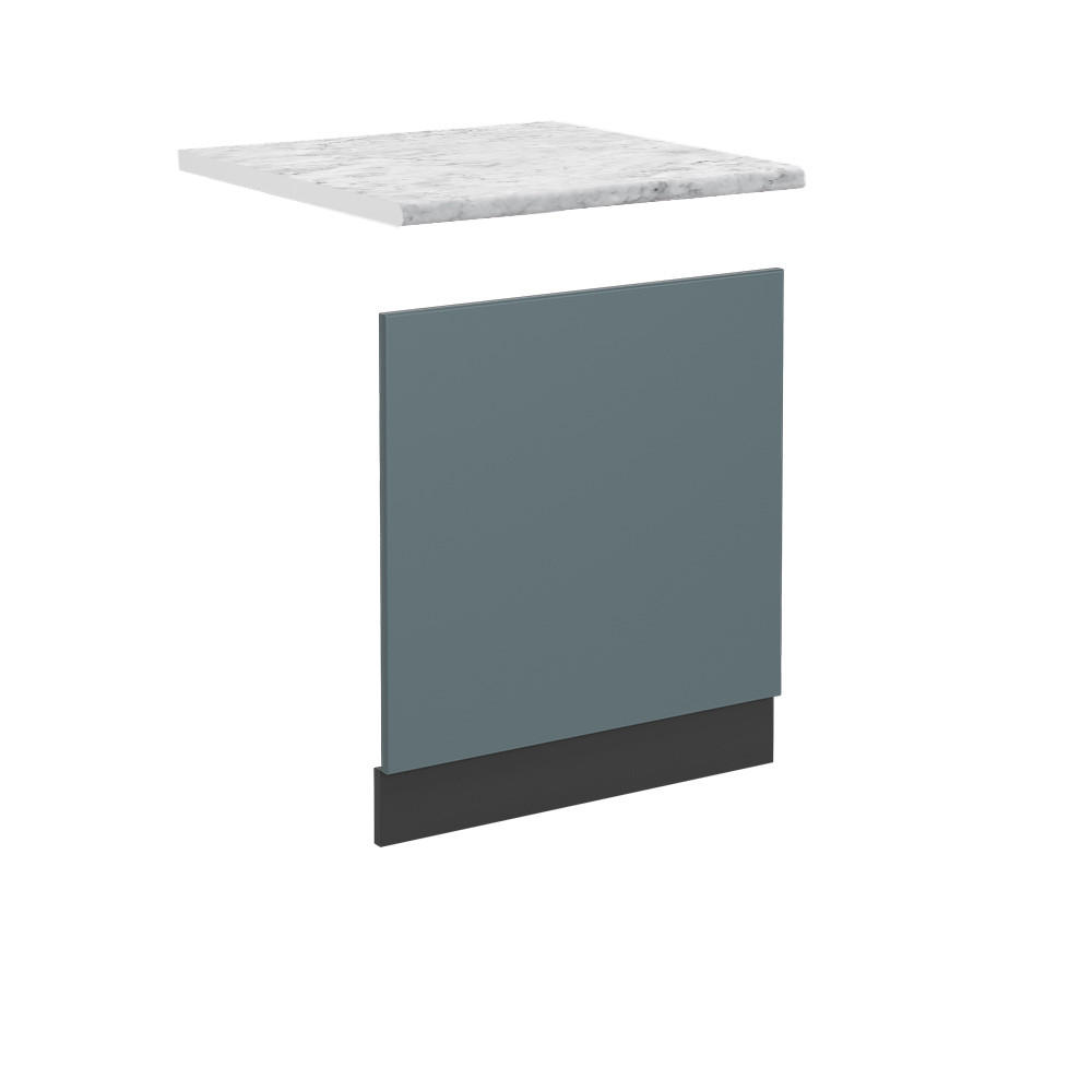 FRONTBLENDE R-Line Blau-Grau 60 cm, AP Marmor - Anthrazit/Blaugrau, Holzwerkstoff (60/57.2/1.6cm) - Vicco