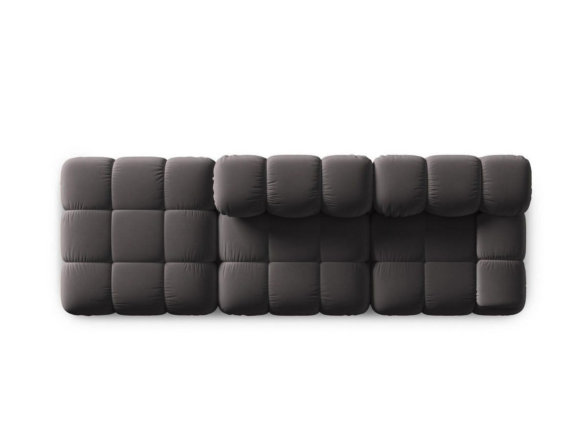 MODULARES-SOFA links Bellis aus Samt dunkelgrau 4 Sitzplätze - Dunkelgrau, Textil (94/63/282cm) - Micadoni