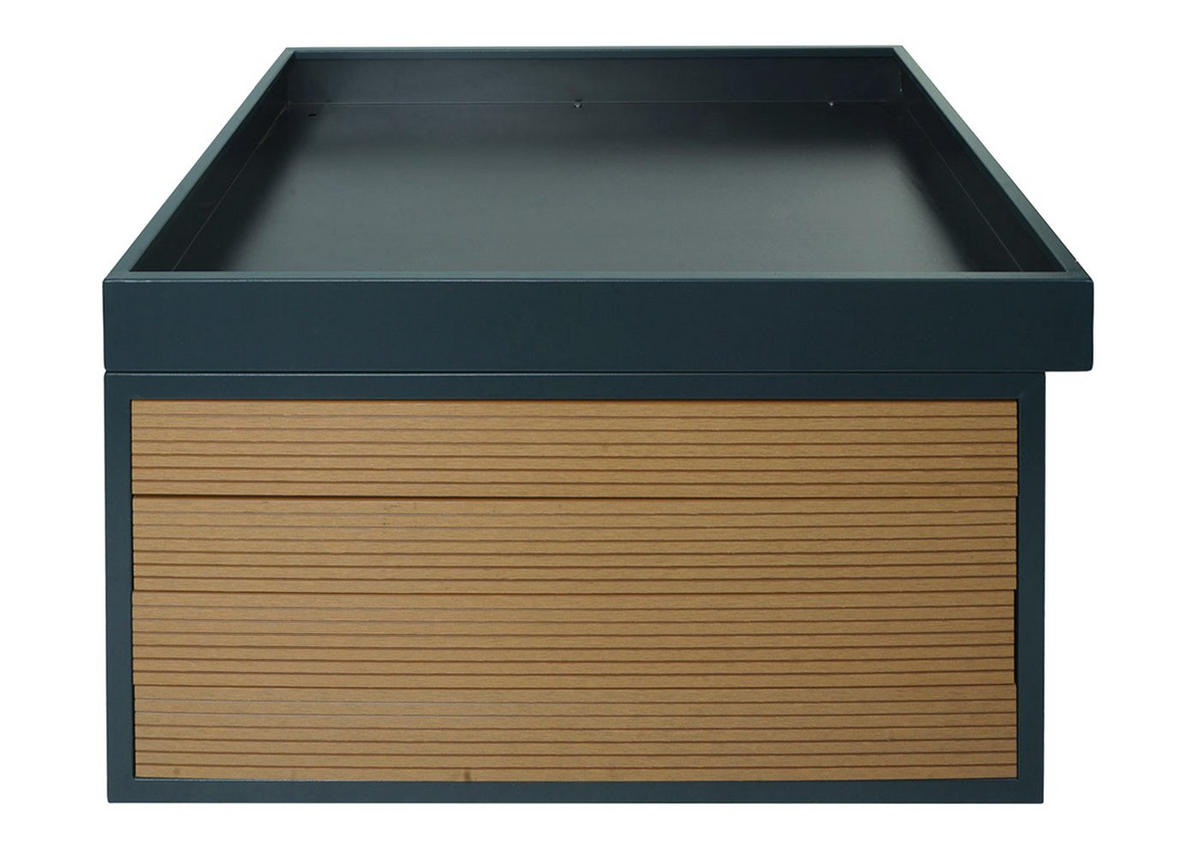 MÄHROBOTER-GARAGE mit Pflanzkasten 40x60x73cm WPC Metall Eiche-Optik - Eichefarben, Metall (60/40/73cm) - PROREGAL