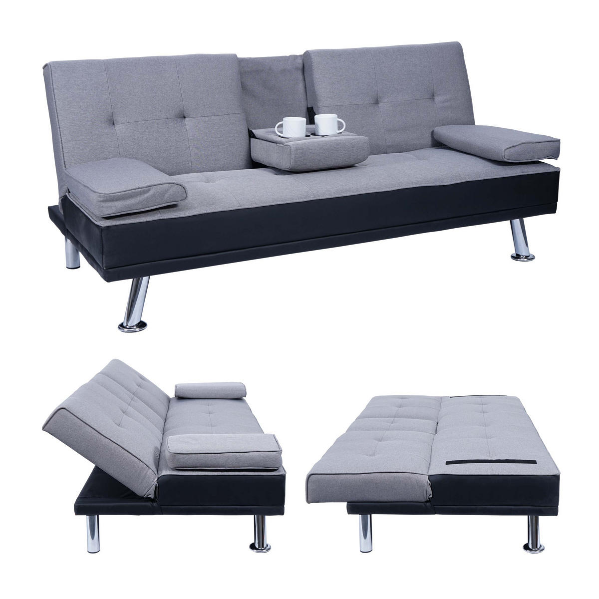 3-SITZER-SOFA Schwarz - Schwarz, Textil (166/77/81cm) - MCW